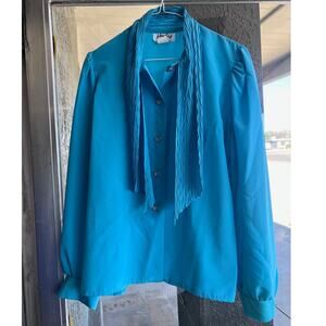 Vintage 1980's Jo Hardin business casual button down top size 10